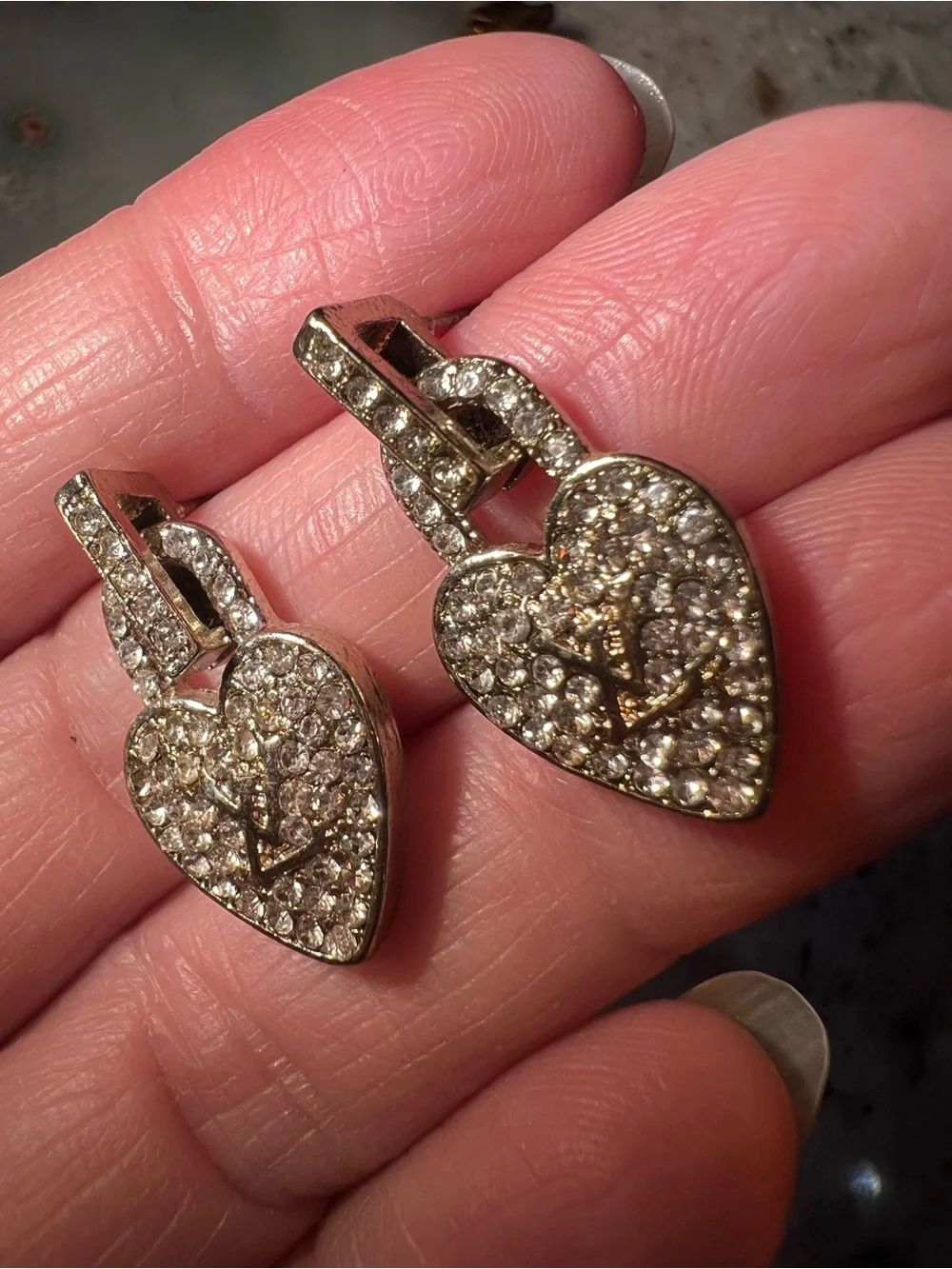 Pavé Heart Lock Drop Earrings NEW